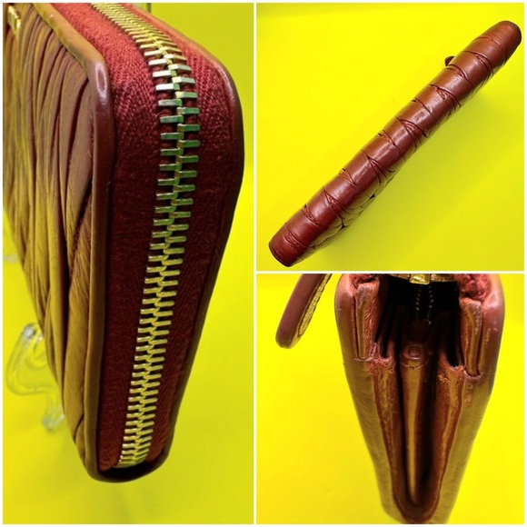 Miu Miu Materasse Leather Zip Wallet Luxury Authentic - Picture 4 of 12